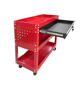 WÓZEK WARSZTATOWY METALOWY 3 POZIOMY Z SZUFLADĄ