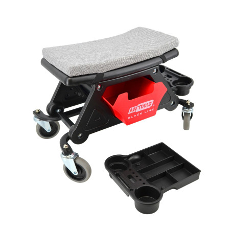 ROLLING WORKSHOP SEAT STOOL w/ TOOL TRAY & DRAWER