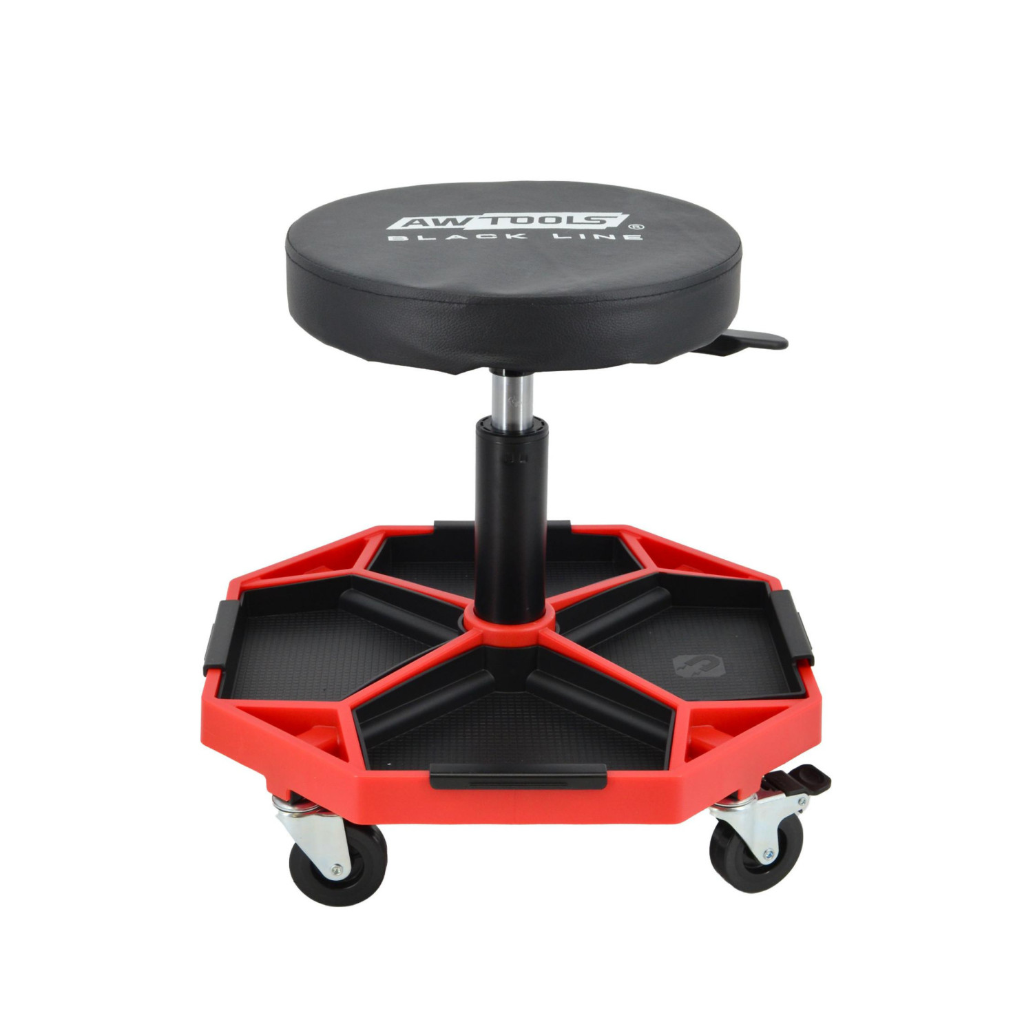 ADJUSTABLE ROLLING WORKSHOP SEAT STOOL w/ TOOL TRAY