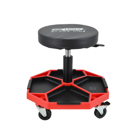 ADJUSTABLE ROLLING WORKSHOP SEAT STOOL w/ TOOL TRAY