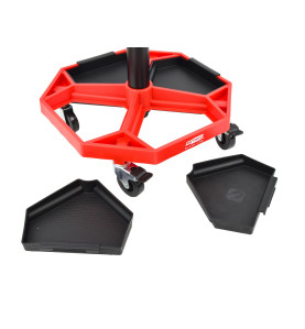 ADJUSTABLE ROLLING WORKSHOP SEAT STOOL w/ TOOL TRAY