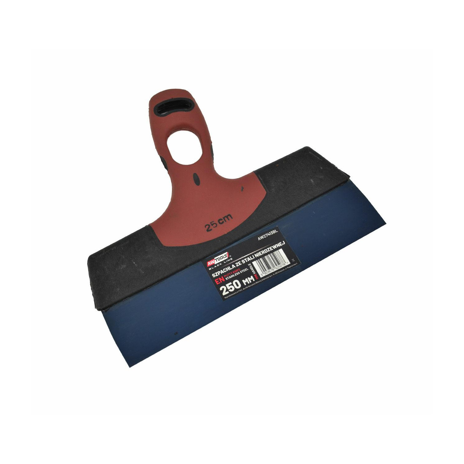 STAINLESS STEEL FACADE TAPING KNIFE 250mm/ TPR HANDLE