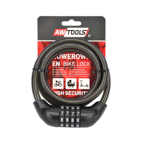 BIKE CABLE LOCK 10x120cm 4-DIGIT