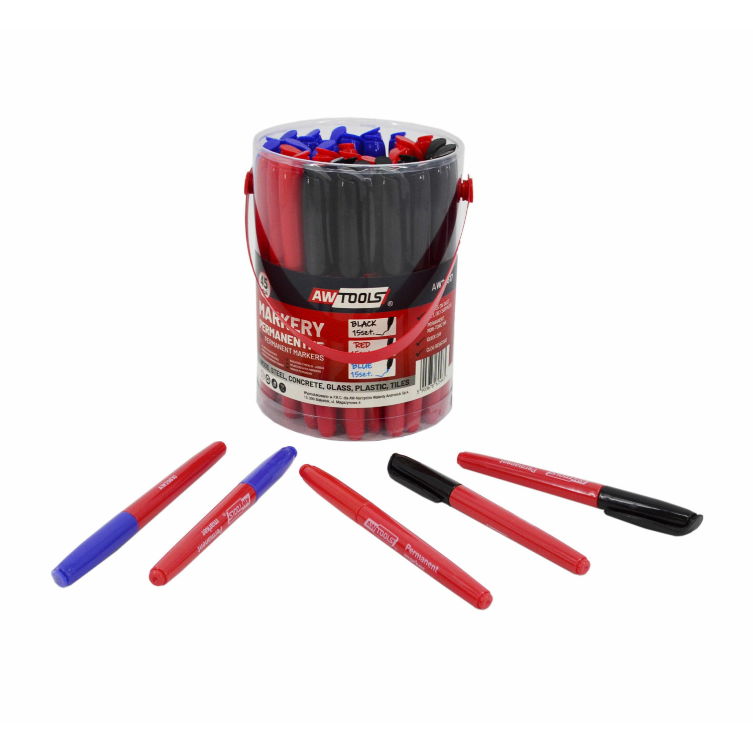 PERMANENT MARKER SET 45pcs/ COLOUR MIX