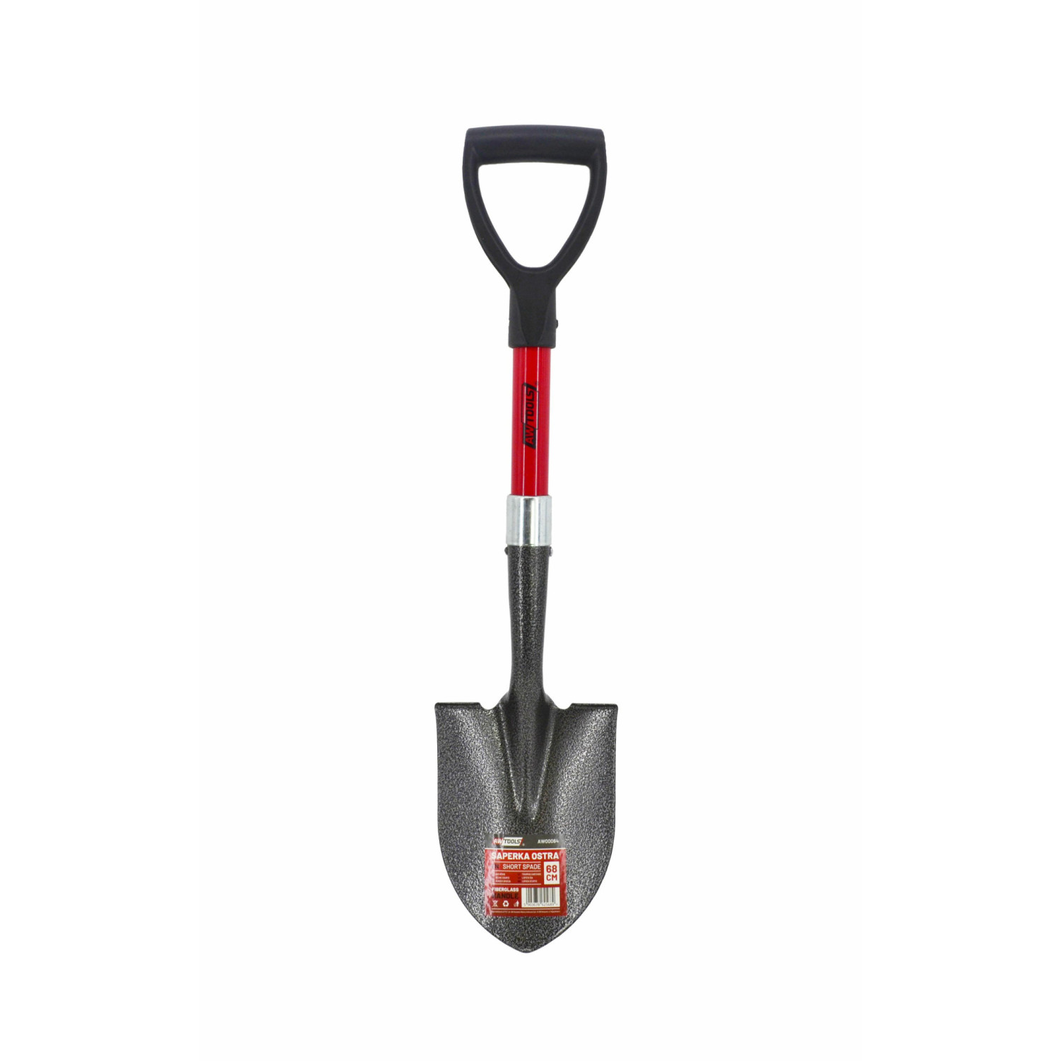 MINI POINTED SHOVEL/ FIBREGLASS HANDLE & D-GRIP 16x20cm