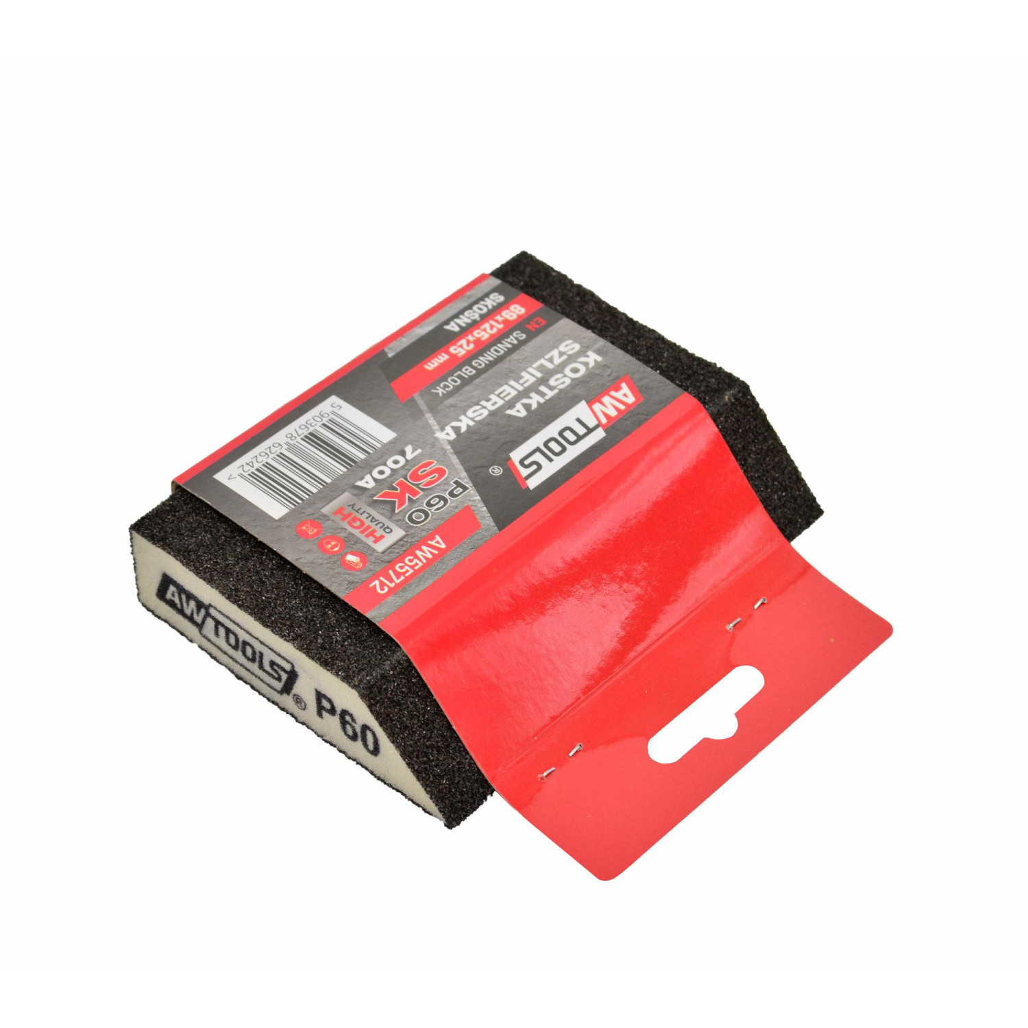 ANGLED SANDING BLOCK SPONGE 89x125x25mm P80