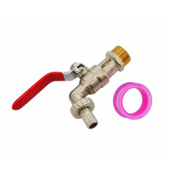 KRAN OGRODOWY MOSIĄDZ NIKLOWANY 1/2" GWINT ZEWNĘTRZNY 3/4"