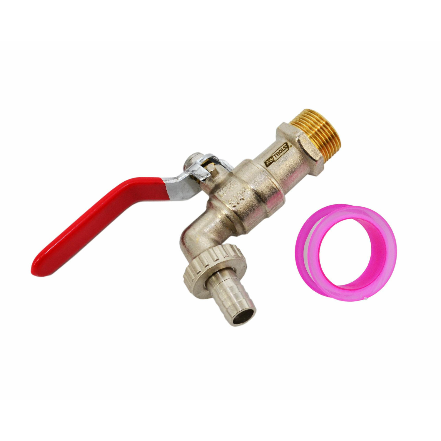 KRAN OGRODOWY MOSIĄDZ NIKLOWANY 1/2" GWINT ZEWNĘTRZNY 3/4"