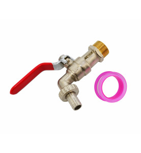 KRAN OGRODOWY MOSIĄDZ NIKLOWANY 1/2" GWINT ZEWNĘTRZNY 3/4"