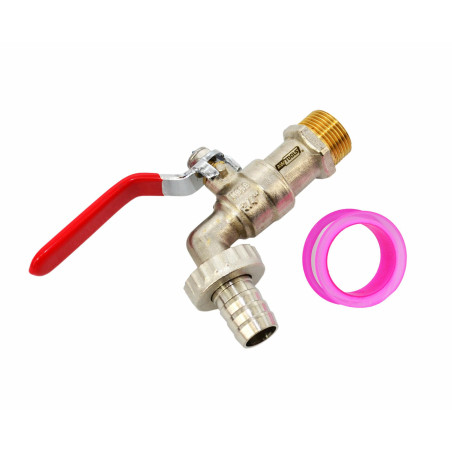 KRAN OGRODOWY MOSIĄDZ NIKLOWANY 3/4" GWINT ZEWNĘTRZNY 1"