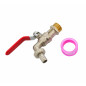 GARDEN LEVER TAP 3/4" x 3/4"/ BRASS NICKEL-PLATED