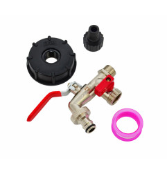 KRAN OGRODOWY DO ZBIORNIKA CYNK NIKLOWANY PODWÓJNY 1/2" GWINT ZEWNĘTRZNY 2x3/4" MAUZER