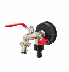 DOUBLE GARDEN LEVER TAP FOR IBC TANK 1/2" x 2x3/4"/ ZINC NICKEL-PLATED