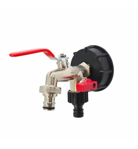 KRAN OGRODOWY DO ZBIORNIKA CYNK NIKLOWANY PODWÓJNY 1/2" GWINT ZEWNĘTRZNY 2x3/4" MAUZER