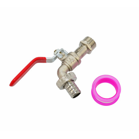 KRAN OGRODOWY CYNK NIKLOWANY 1/2" GWINT ZEWNĘTRZNY 3/4"