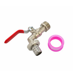 KRAN OGRODOWY CYNK NIKLOWANY 3/4" GWINT ZEWNĘTRZNY 3/4"