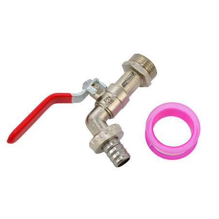 KRAN OGRODOWY CYNK NIKLOWANY 3/4" GWINT ZEWNĘTRZNY 1"