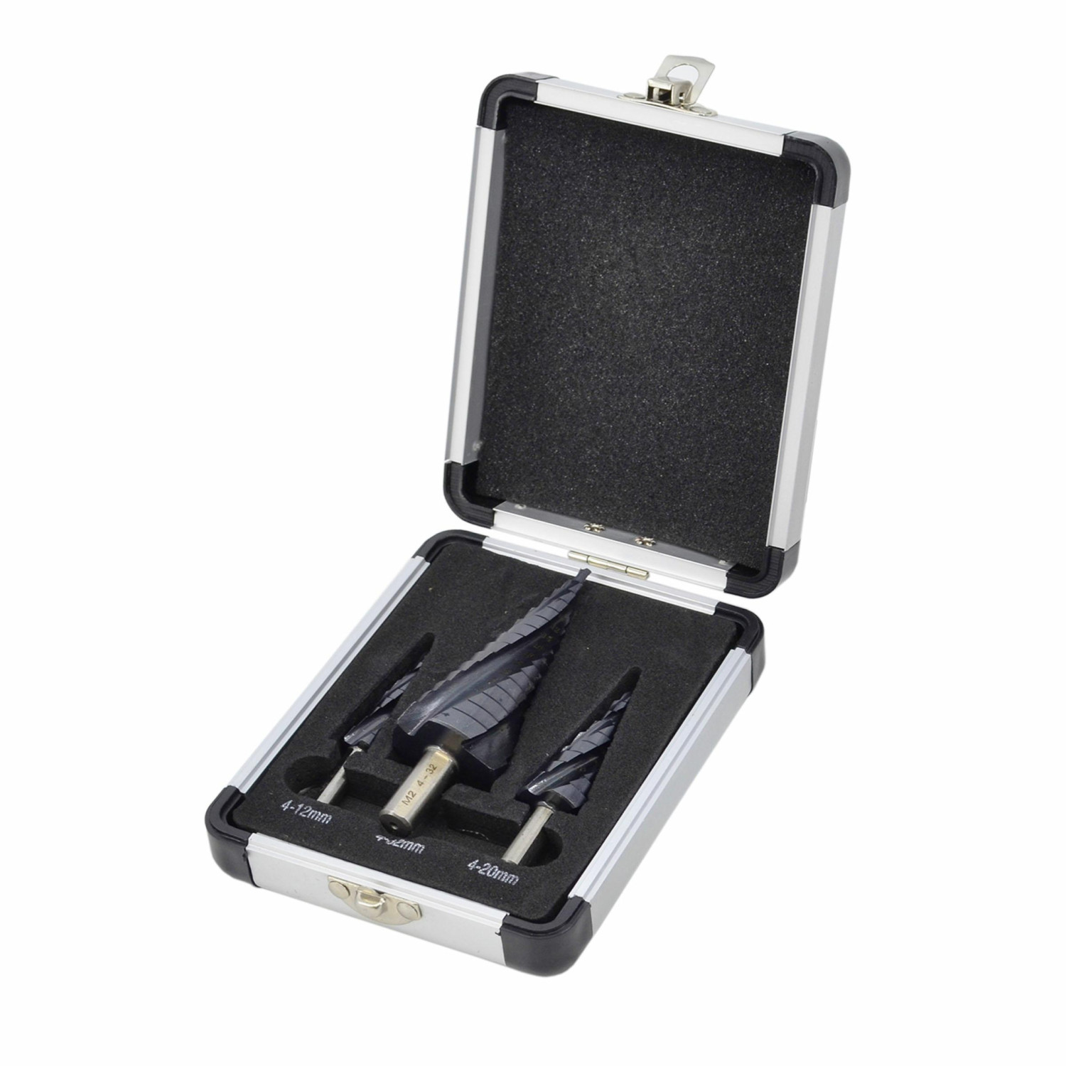 WIERTŁO STOPNIOWE SPIRALNE M2-TiAlN / Kpl. 3 szt. / 4-12mm / 4-20mm / 4-32mm /BL