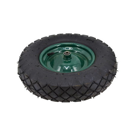 KOŁO DO TACZKI PNEUMATYCZNE 400, FELGA METAL, ŁOŻYSKO+OŚ, 4 WARSTWY, 1,7 ATM