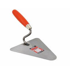 GROUND STEEL TRIANGULAR BUCKET TROWEL 200mm/ WOODEN HANDLE