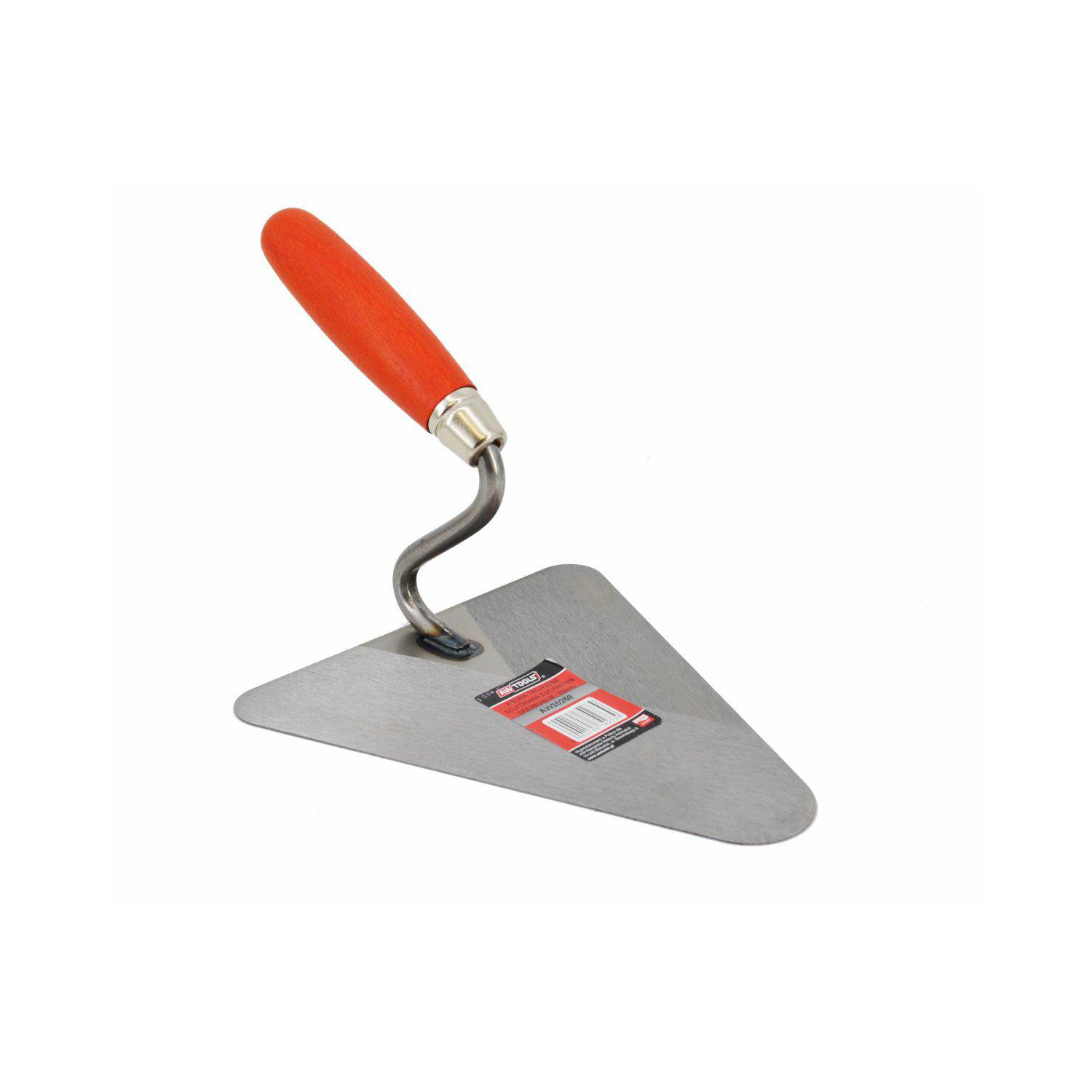 GROUND STEEL TRIANGULAR BUCKET TROWEL 200mm/ WOODEN HANDLE