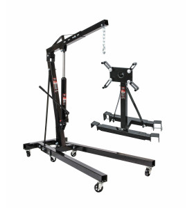 2T HYDRAULIC FOLDING ENGINE CRANE w/ 0.9T ENGINE STAND