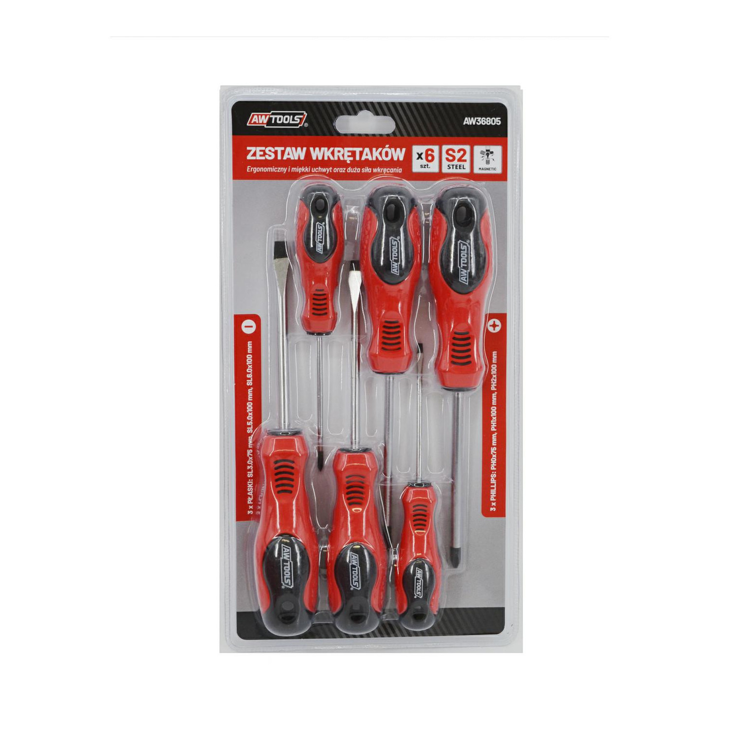 SCREWDRIVER SET 3xSL + 3xPH 6pcs