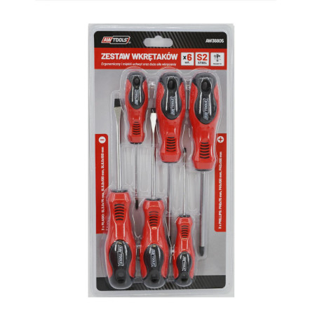 SCREWDRIVER SET 3xSL + 3xPH 6pcs