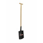 STEEL GARDEN SPADE WITH WOODEN SHAFT & T-GRIP 24x28cm