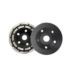 DOUBLE-ROW SEGMENTED DIAMOND GRINDING WHEEL CUP 125 x 22.2 
