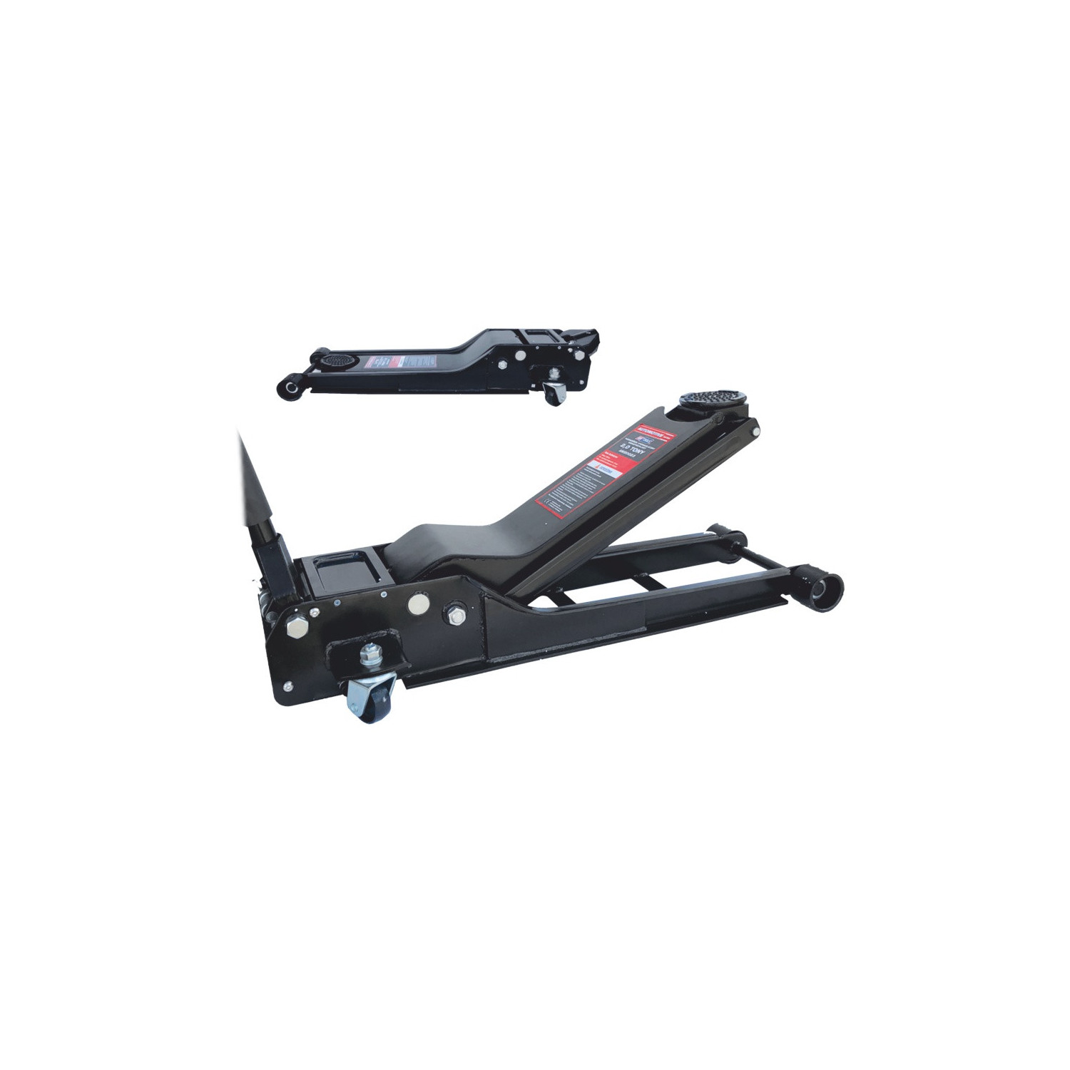 LOW-PROFILE HYDRAULIC FLOOR JACK 2T 70-610mm / DUAL & LONG BODY