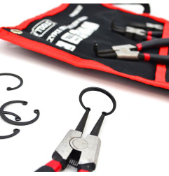 CIRCLIP PLIER SET 180mm 4pcs/ ROLL-UP POUCH
