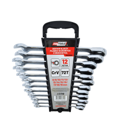 REVERSIBLE COMBINATION RATCHET SPANNER SET 12pcs 8-19mm