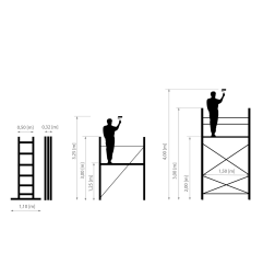 ALUMINIUM JOINT MOBILE SCAFFOLD TOWER w/ PLATFORM 2x10 150kg