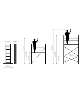 ALUMINIUM JOINT MOBILE SCAFFOLD TOWER w/ PLATFORM 2x10 150kg