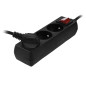 MULTI-SOCKET HOUSEHOLD EXTENSION 3-WAY*1,5m+E+P.SWITCH BLACK