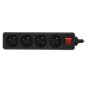 MULTI-SOCKET HOUSEHOLD EXTENSION 4-WAY*5,0m+E+P.SWITCH BLACK