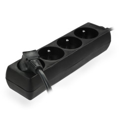 MULTI-SOCKET HOUSEHOLD EXTENSION 4-WAY*1,5m+E BLACK