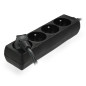 MULTI-SOCKET HOUSEHOLD EXTENSION 4-WAY*1,5m+E BLACK MULTI-SOCKET HOUSEHOLD EXTENSION 4-WAY*1,5m+E BLACK