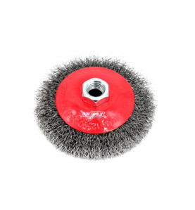 STEEL BEVELLED CRIMPED WIRE WHEEL BRUSH 100mm M14