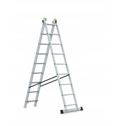 ALUMINIUM DOUBLE SECTION MULTI-PURPOSE LADDER 2x9 150kg