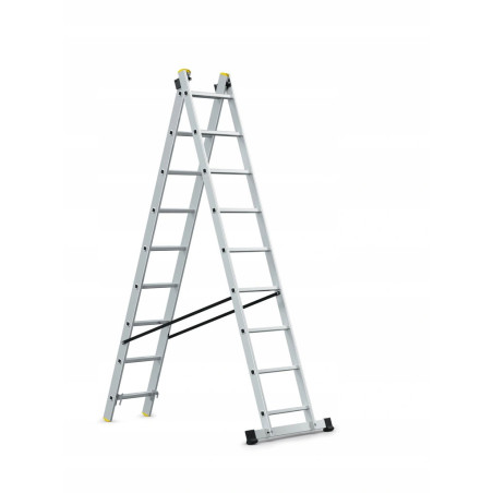 ALUMINIUM DOUBLE SECTION MULTI-PURPOSE LADDER 2x9 150kg