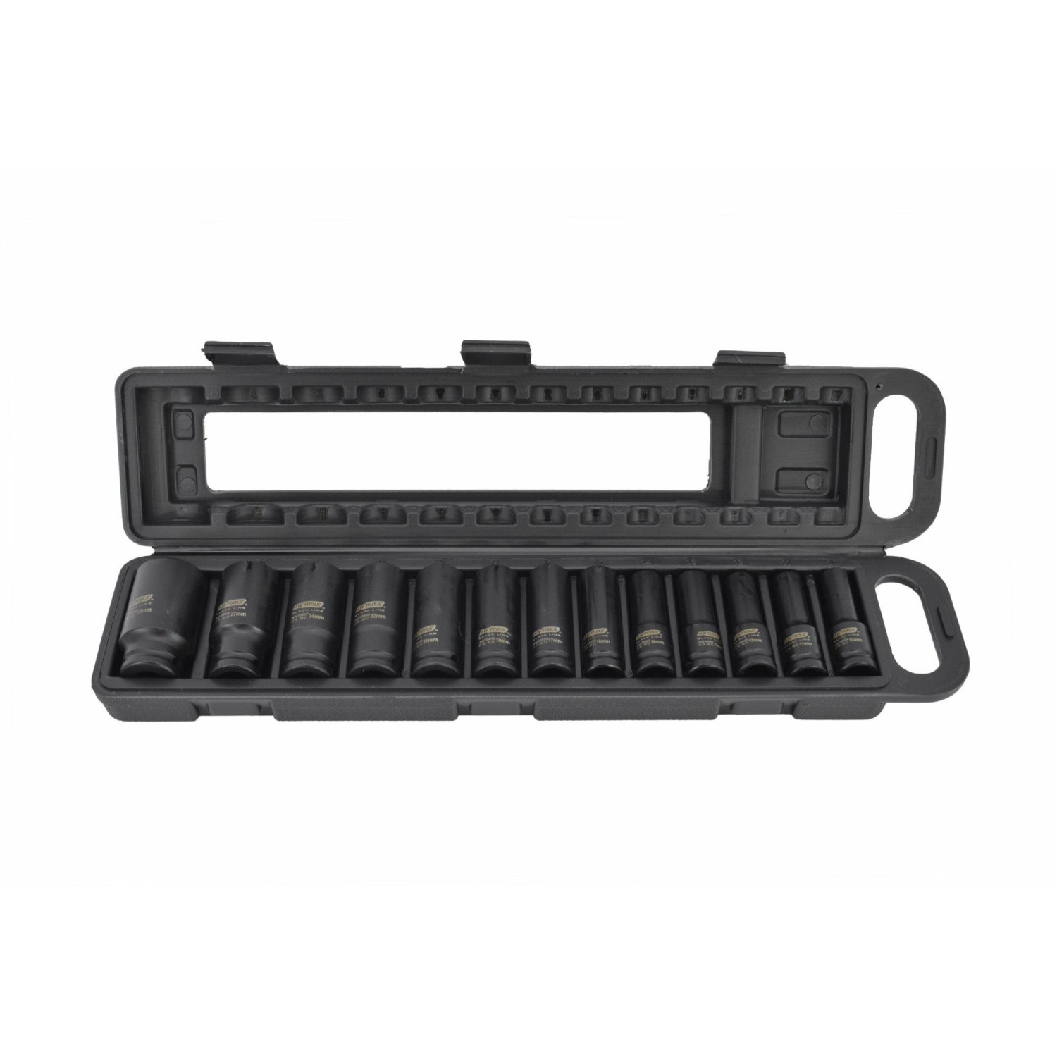 1/2" DRIVE DEEP IMPACT SOCKET SET 10-32mm 13pcs BLACK LINE