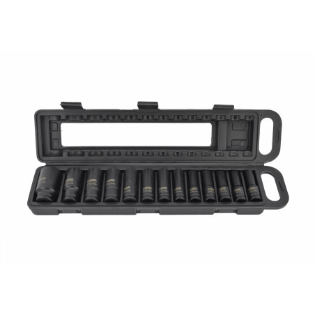 1/2" DRIVE DEEP IMPACT SOCKET SET 10-32mm 13pcs BLACK LINE