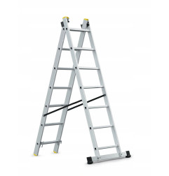 DRABINA ALUMINIOWA 2x7 150KG WIELOFUNKCYJNA 2-CZĘŚCIOWA