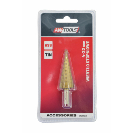 WIERTŁO STOPNIOWE HSS-TIN / 4-22mm