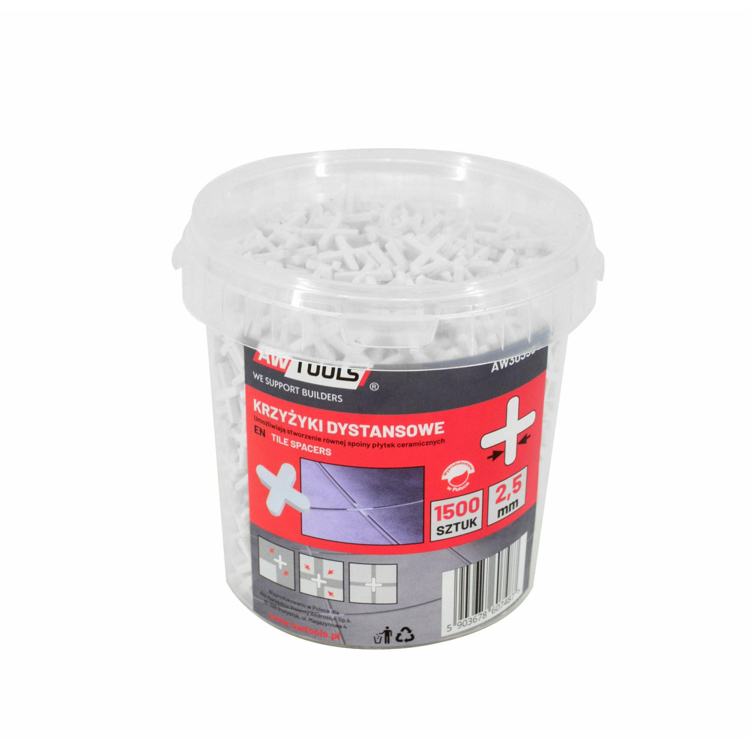 CROSS TILE SPACERS 2.5mm 1500pcs