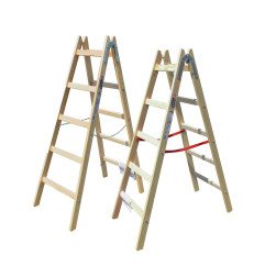 WOODEN FREESTANDING RUNG LADDER 2x8 150kg