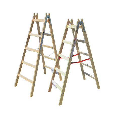 DOUBLE-SIDED WOODEN LADDER 2x8 150kg