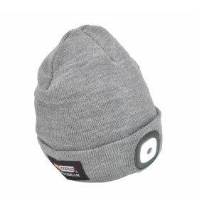 CZAPKA Z LAMPKĄ LED 80lm SZARA